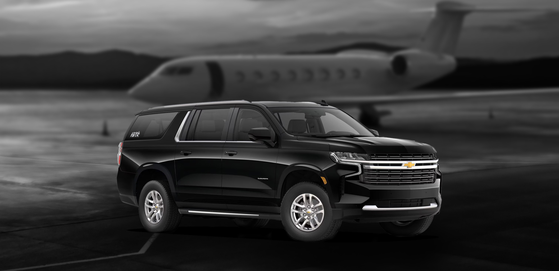 716 Limousine Fleet - gallery image of black car service Suburban SUVs